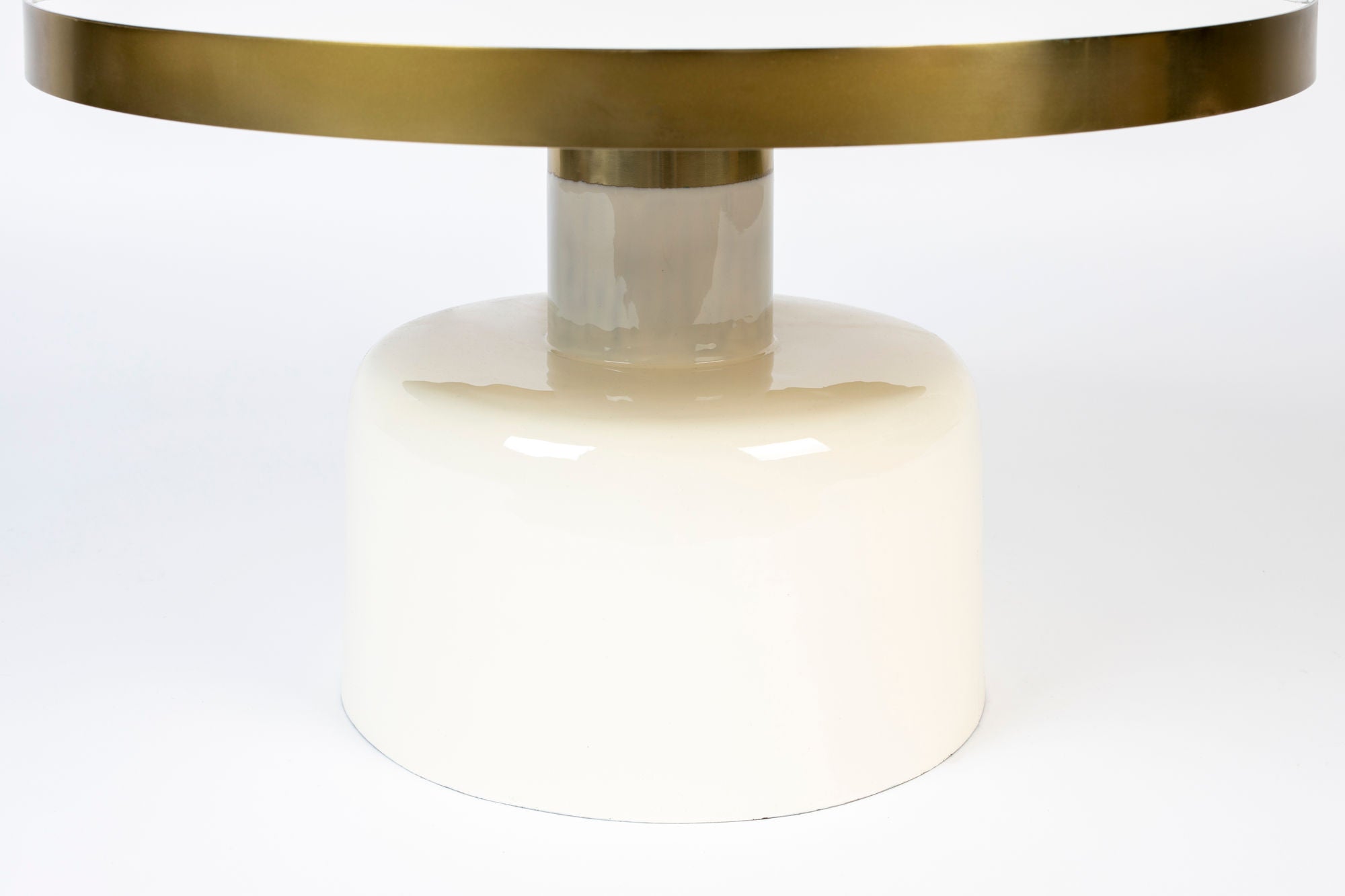 Zuiver Glam Gloss White & Gold Round Coffee Table